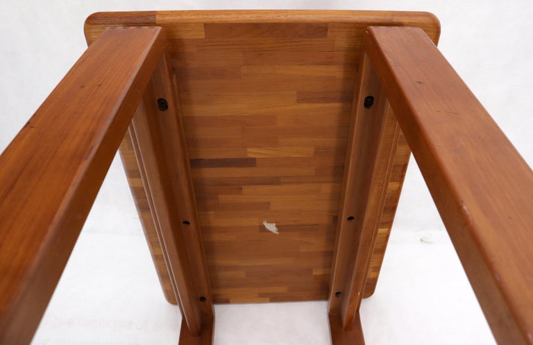 Midcentury Danish Modern Solid Teak Side End Table Stand For Sale 2