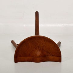 Scandinavian Sculpted Solid Teak Wood Modern Low COUNTER STOOL 1950s