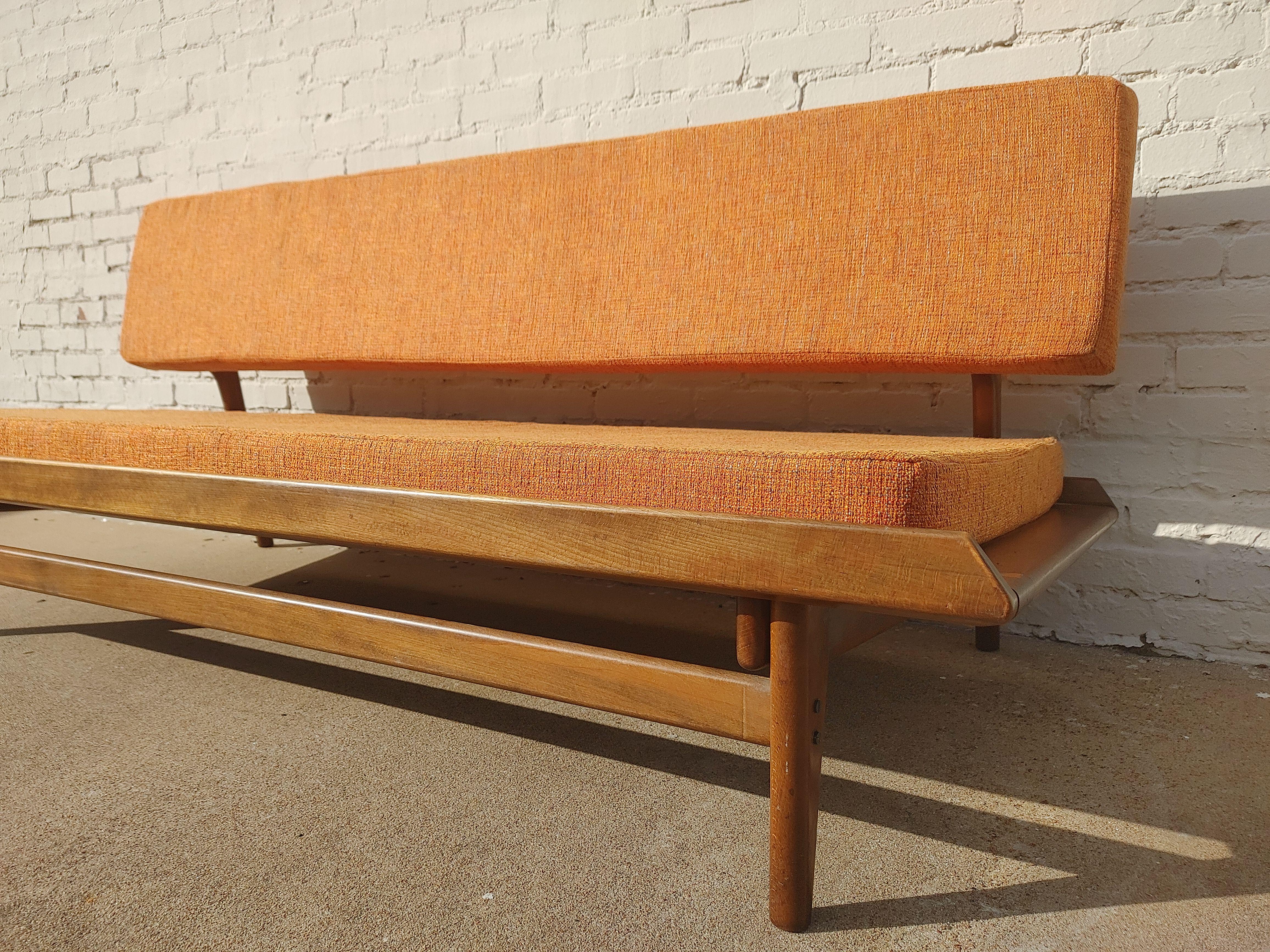 Mid Century Danish Modern Solid Walnut Daybed Sofa Attributed to Grete Jalk For Sale 4