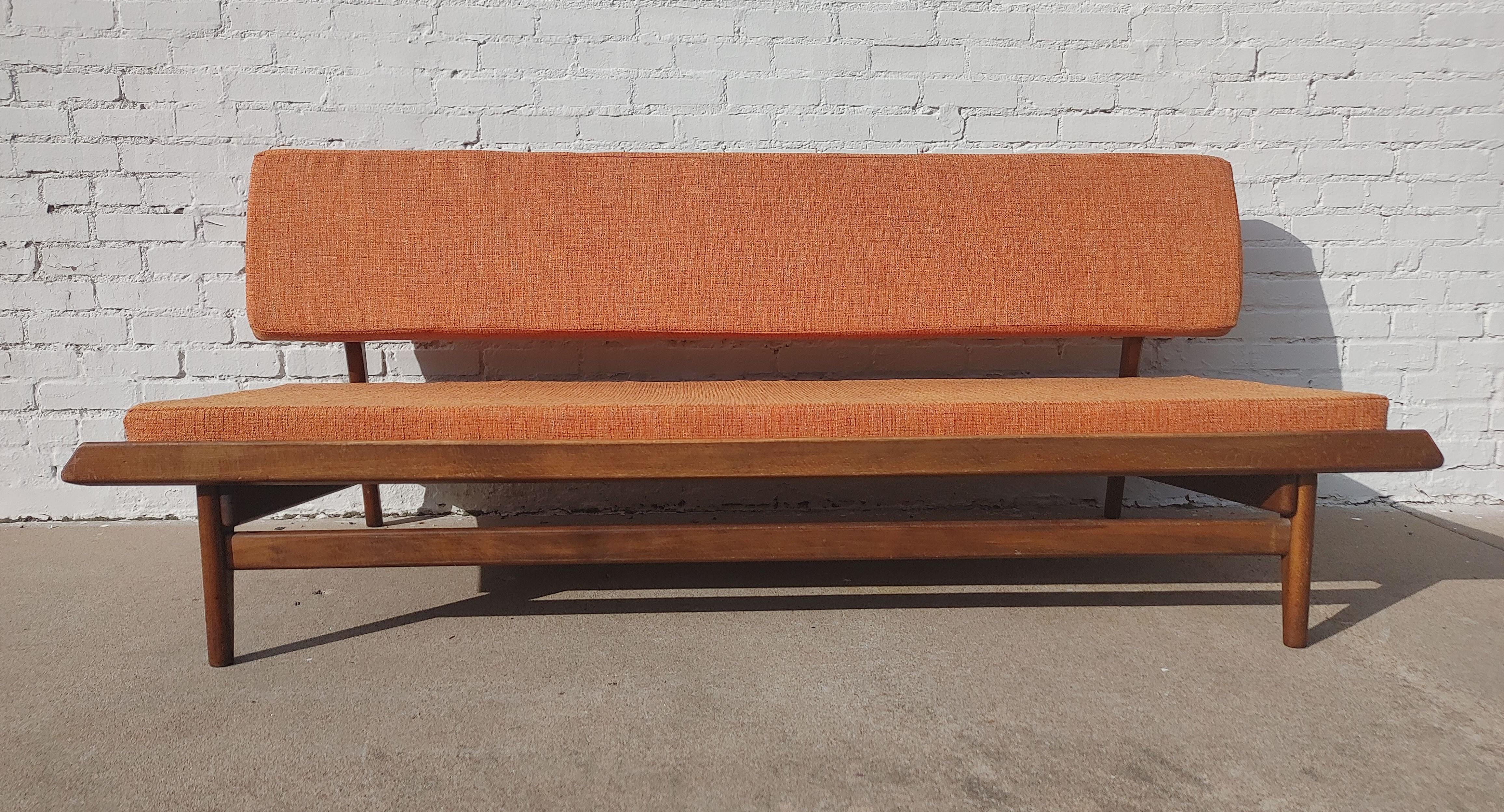 Mid Century Danish Modern Solid Walnut Daybed Sofa Attributed to Grete Jalk For Sale 5