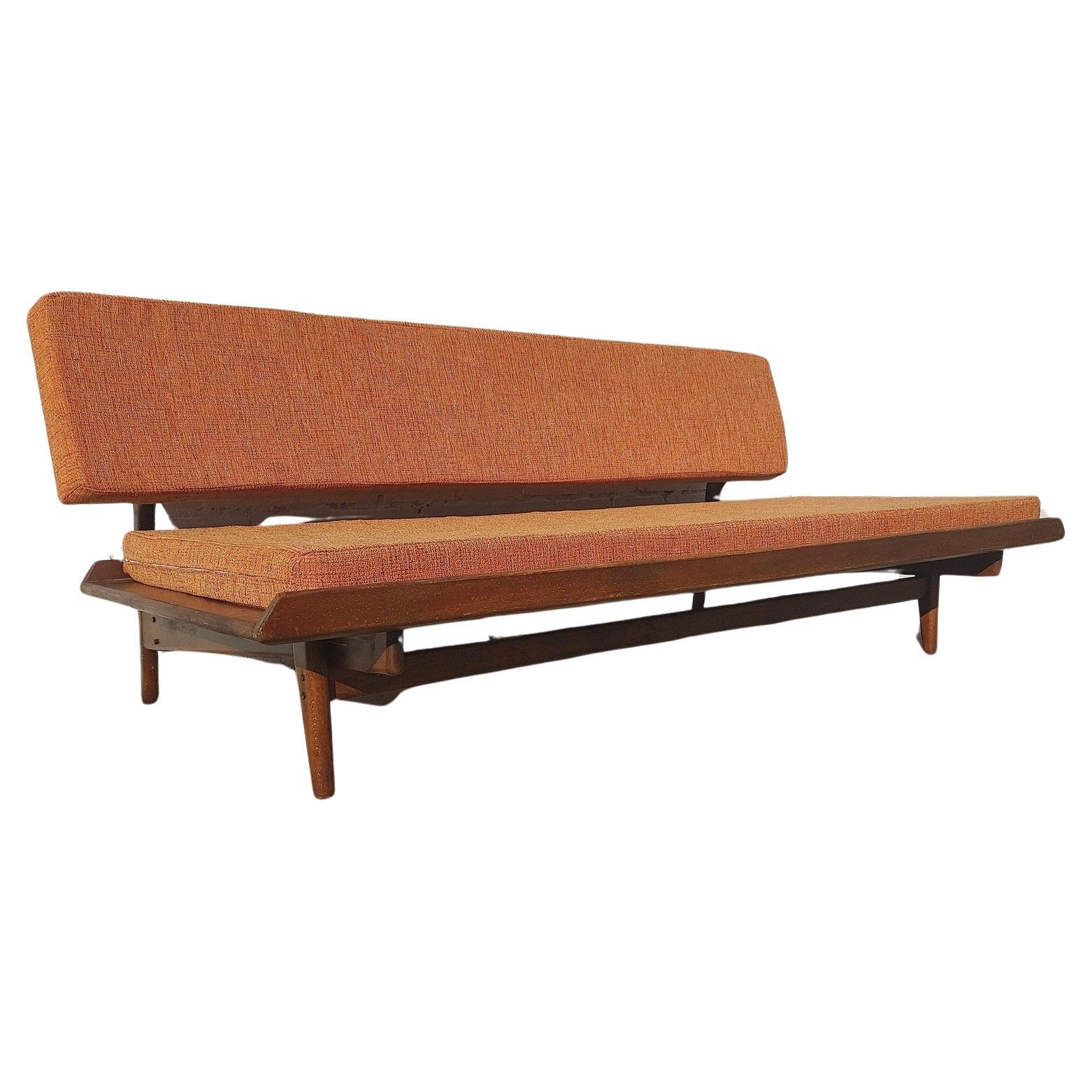 Mid Century Danish Modern Solid Walnut Daybed Sofa Attributed to Grete Jalk For Sale