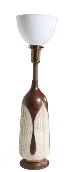 Mid Century Danish Modern Style Ceramic Table Lamp Possibly Upsala Ekeby