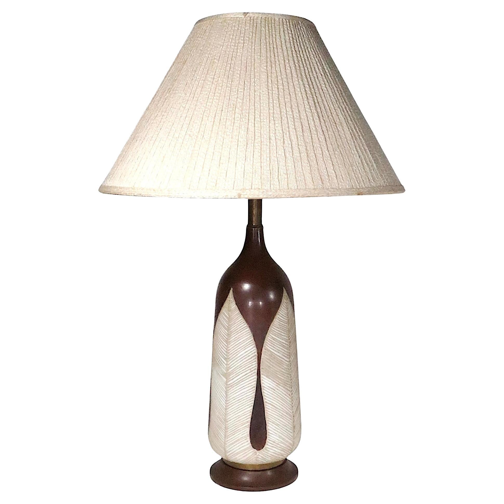 Mid Century Danish Modern Style Ceramic Table Lamp Possibly Upsala Ekeby For Sale