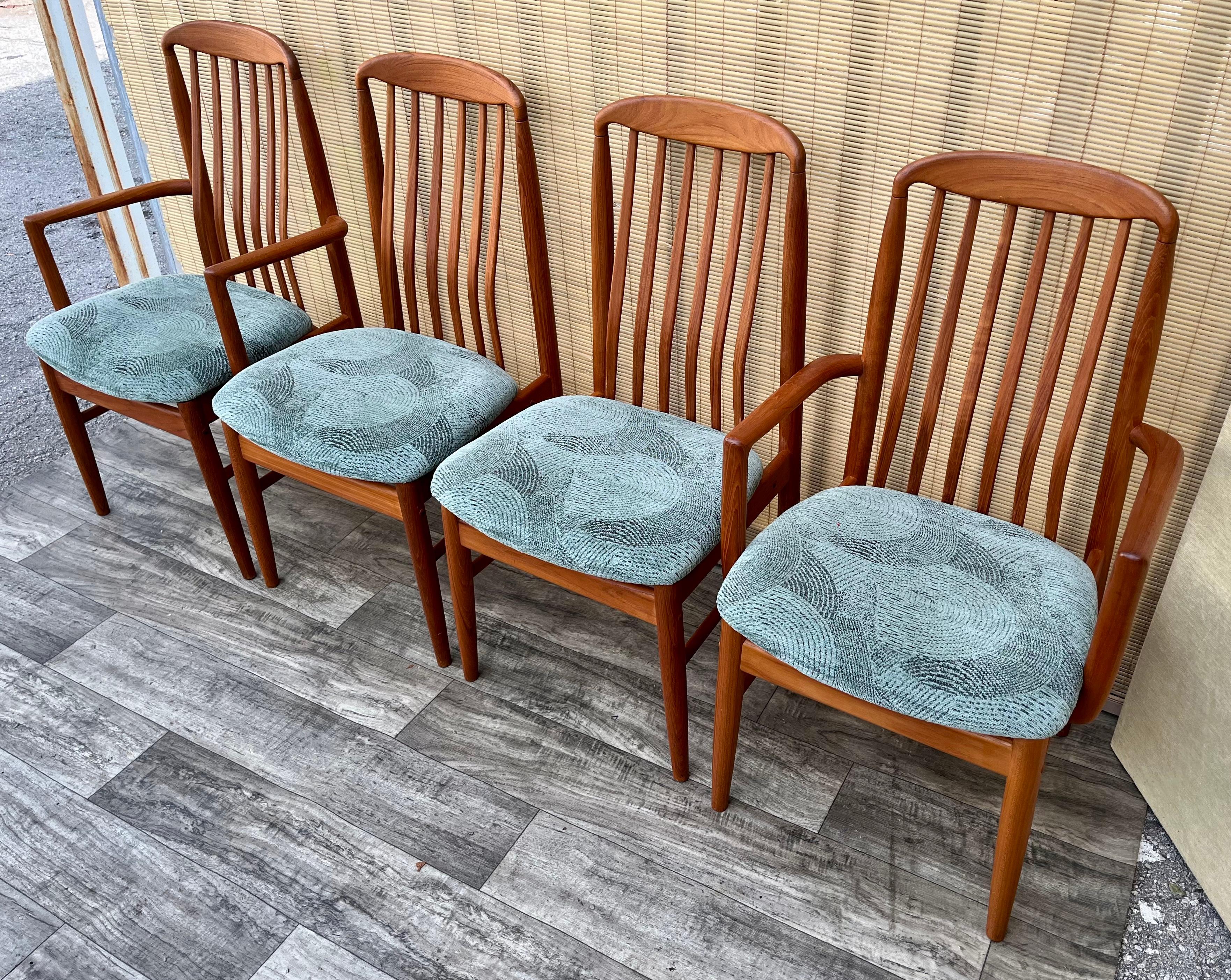 Upholstery Mid-Century Danish Modern Style Dining Chairs by Benny Linden Design. Set of 4