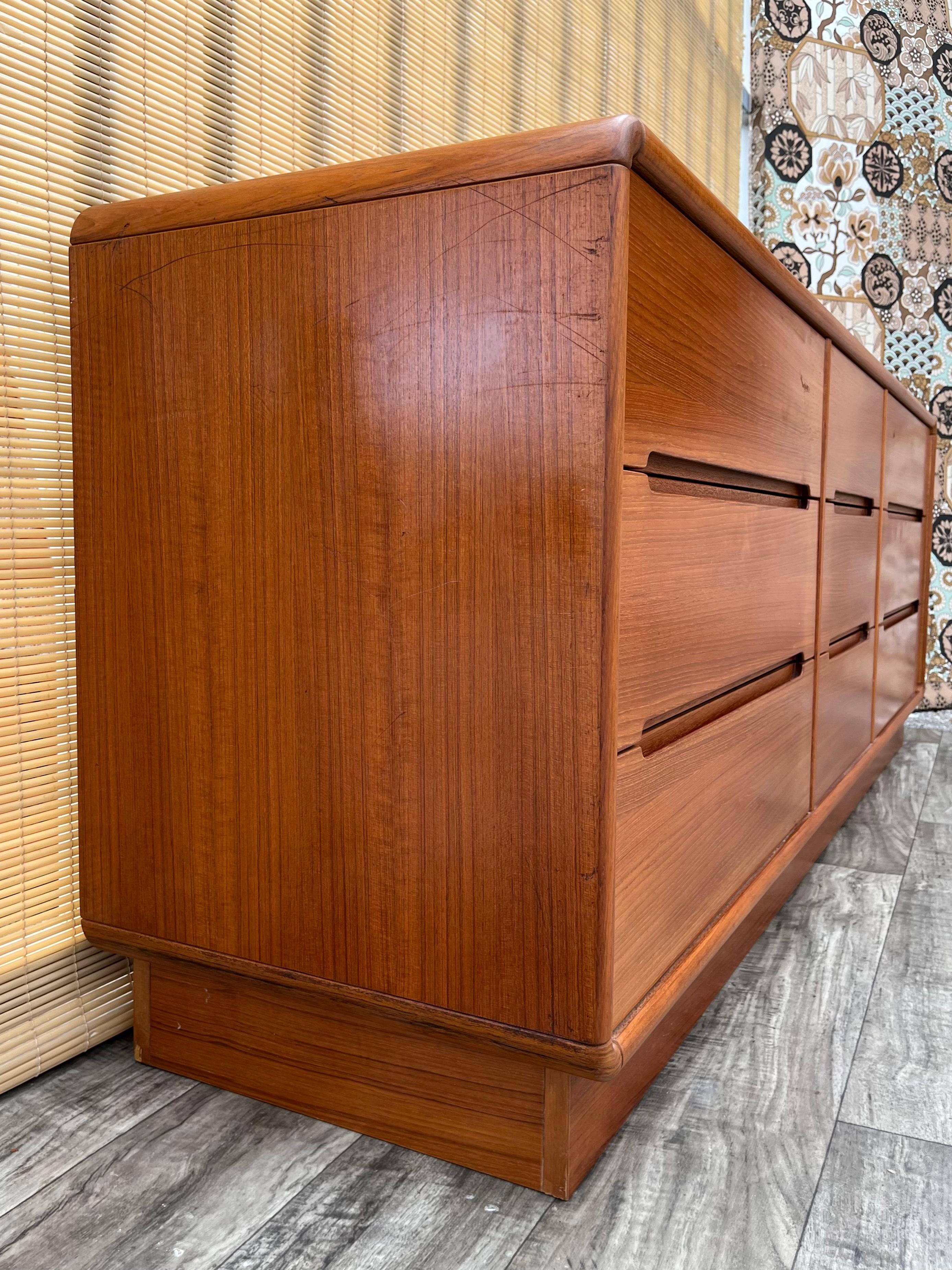 Midcentury Danish Modern Style Triple Dresser by Sun Cabinet Co. circa 1980s 1