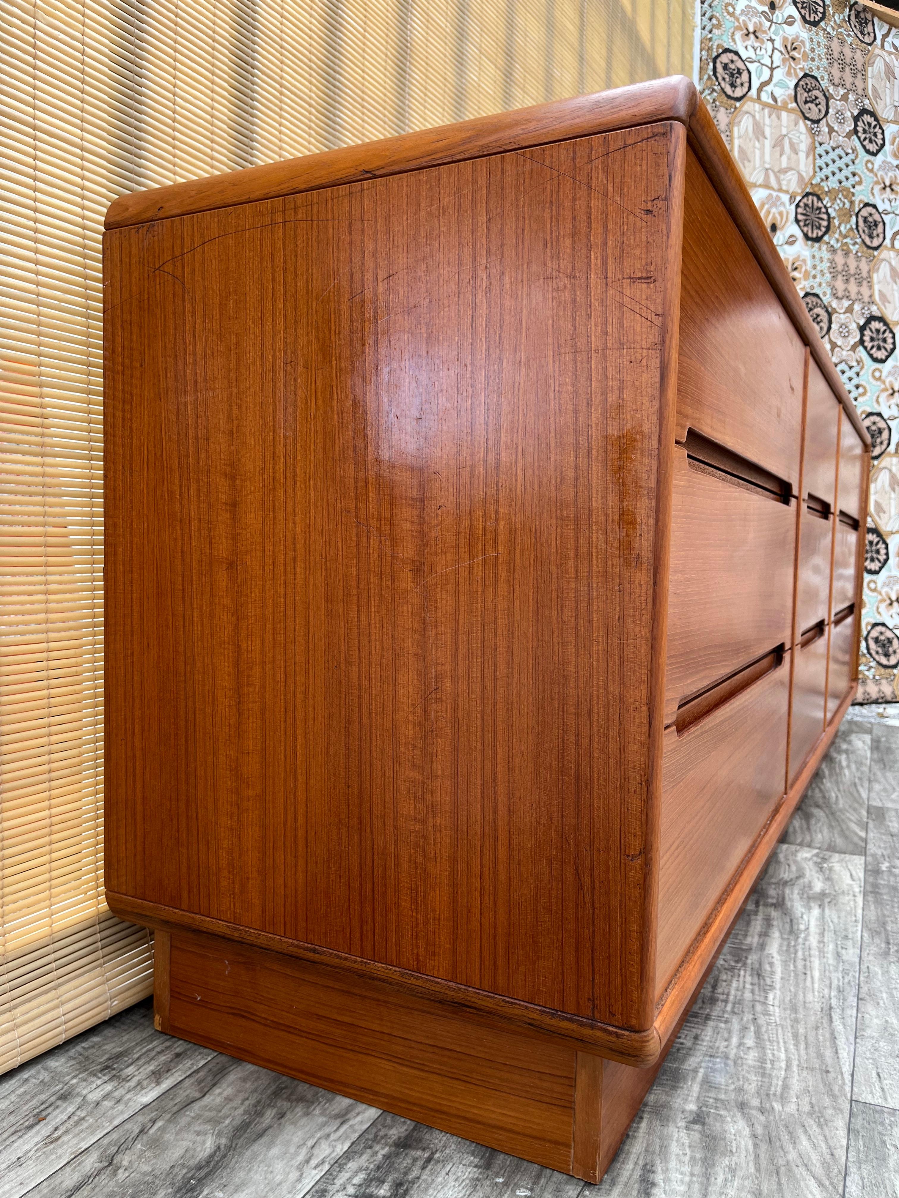 Midcentury Danish Modern Style Triple Dresser by Sun Cabinet Co. circa 1980s 4