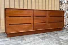 Midcentury Danish Modern Style Triple Dresser by Sun Cabinet Co. circa 1980s