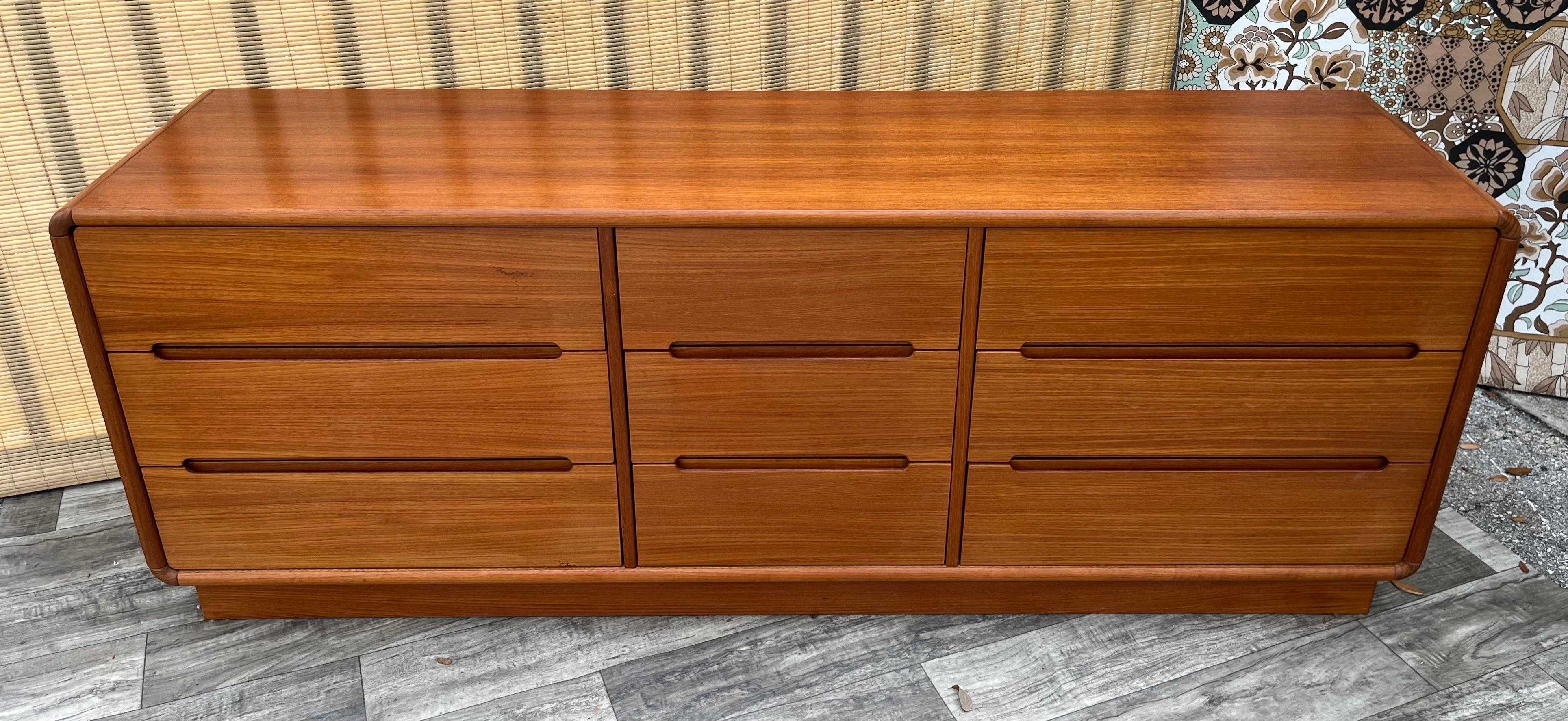 Thai Midcentury Danish Modern Style Triple Dresser by Sun Cabinet Co. circa 1980s