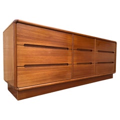 Midcentury Danish Modern Style Triple Dresser by Sun Cabinet Co. circa 1980s 