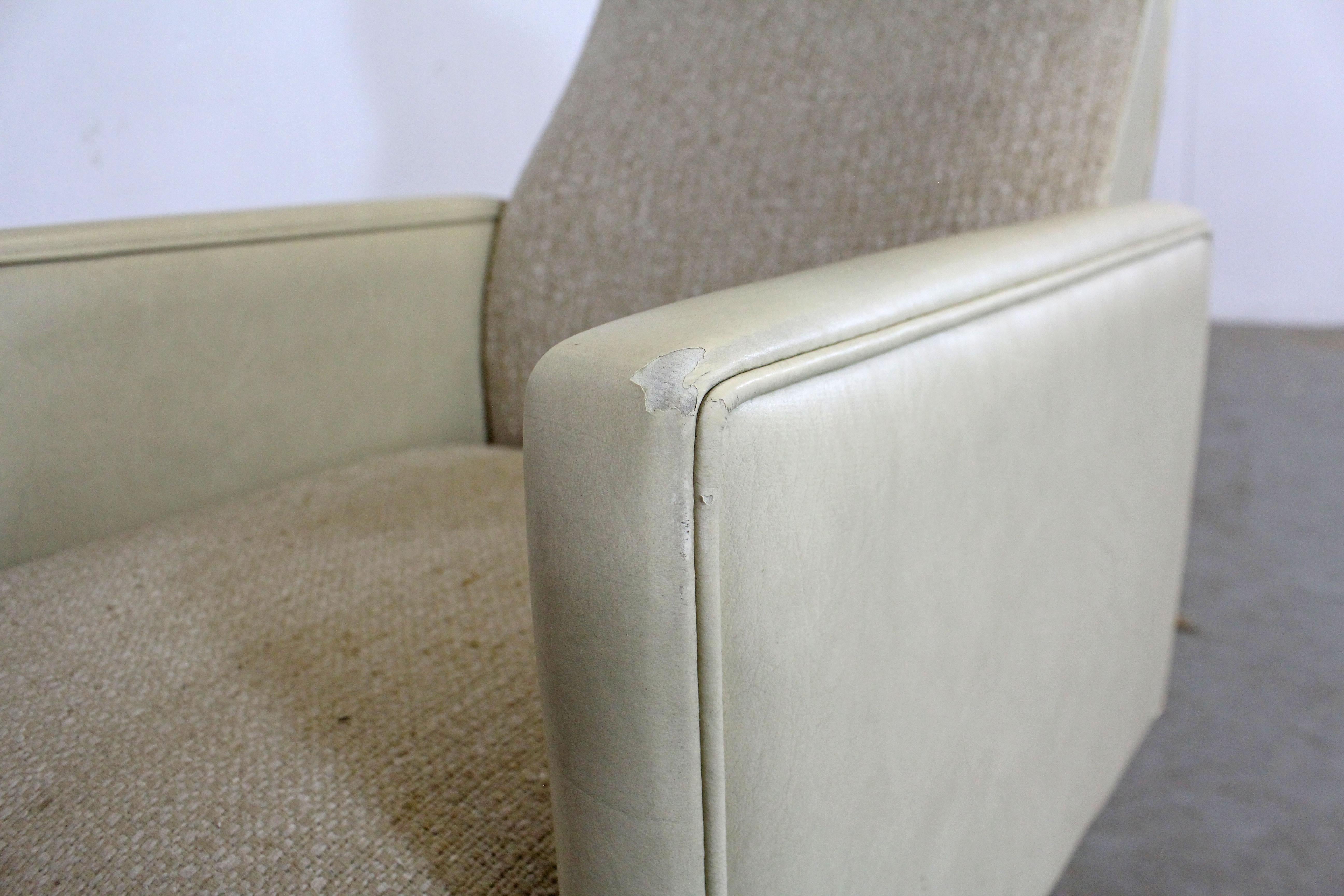 Metal Midcentury Danish Modern Swivel Recline Office Armchair