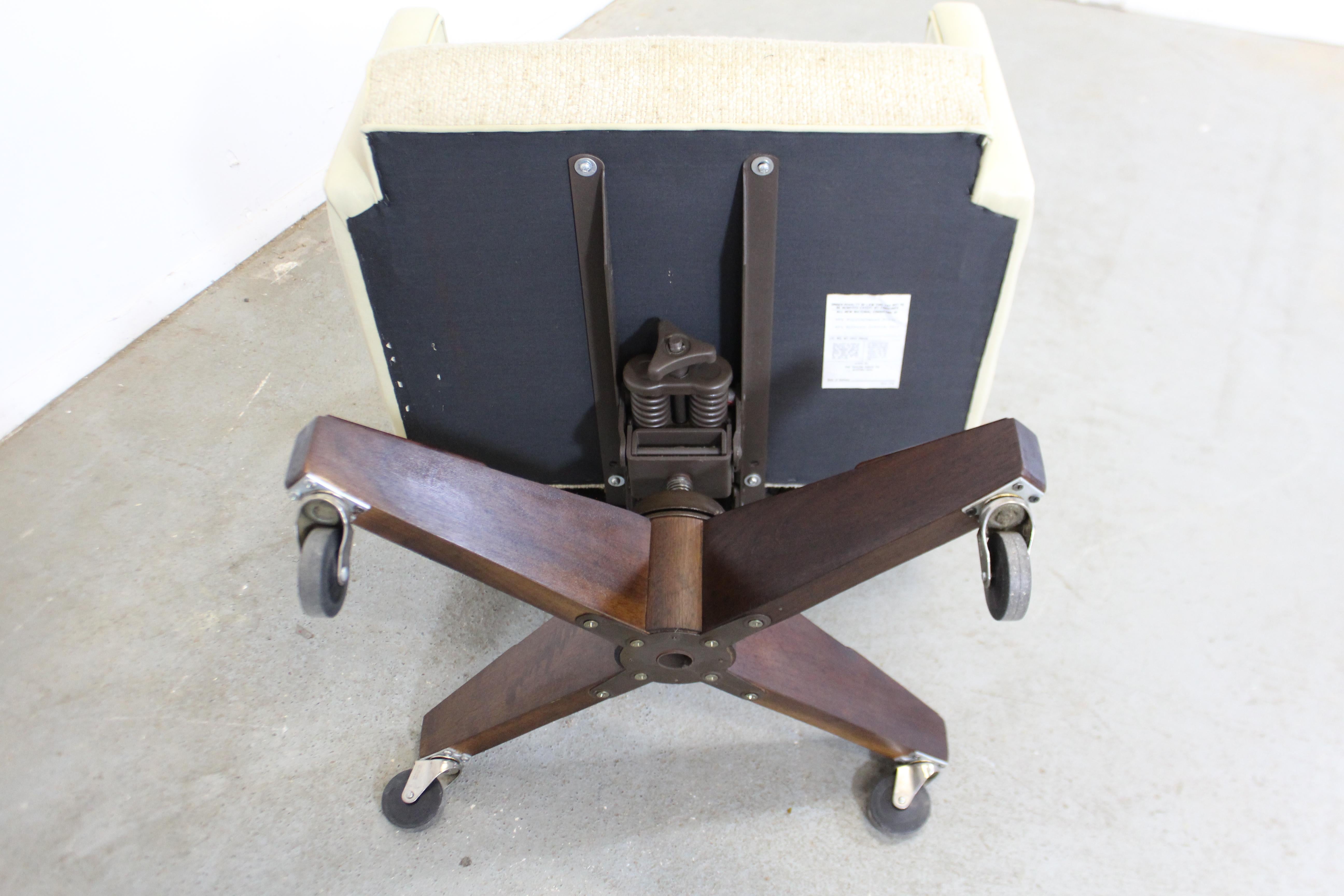 Midcentury Danish Modern Swivel Recline Office Armchair 2