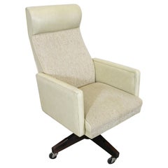 Midcentury Danish Modern Swivel Recline Office Armchair