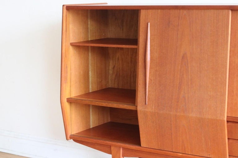 Midcentury Danish Modern Tall Sideboard Bar at 1stDibs