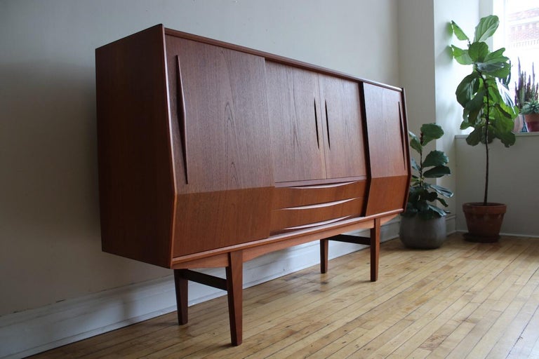 Midcentury Danish Modern Tall Sideboard Bar at 1stDibs