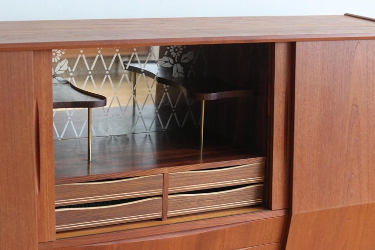 Midcentury Danish Modern Tall Sideboard Bar at 1stDibs