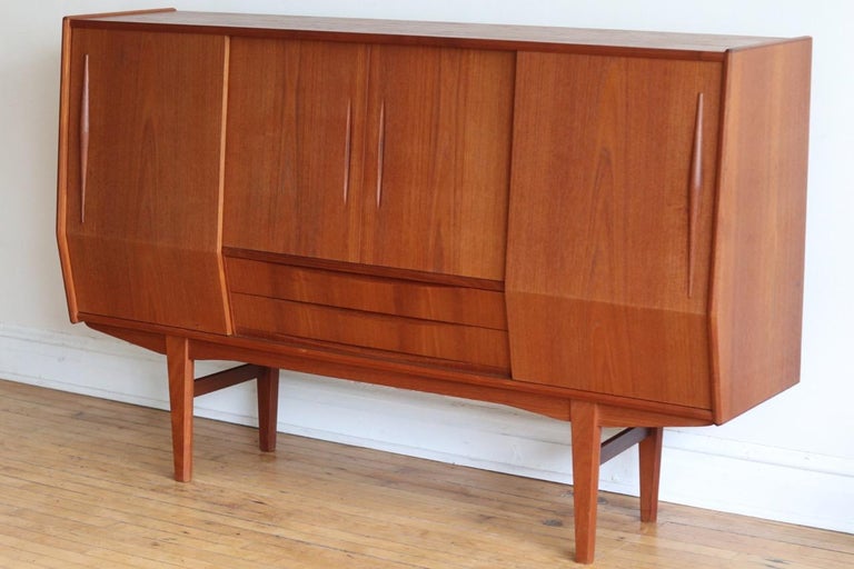 Midcentury Danish Modern Tall Sideboard Bar at 1stDibs