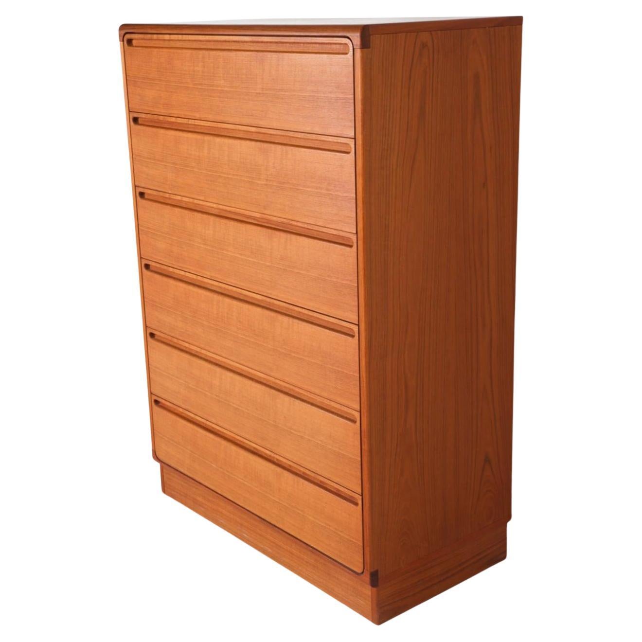 Scandinavian Modern Mid century danish modern tall teak dresser by Nils Johnson