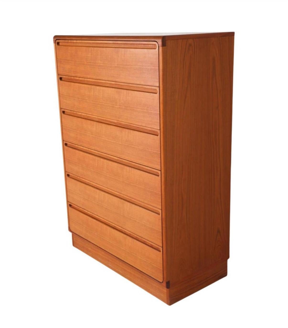 Scandinavian Modern Mid century danish modern tall teak dresser by Nils Johnson