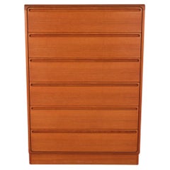 Mid century danish modern tall teak dresser by Nils Johnson