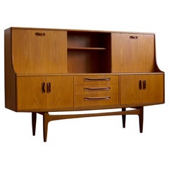 Vintage Mid Century Danish Modern Tall Teak G-Plan Sideboard