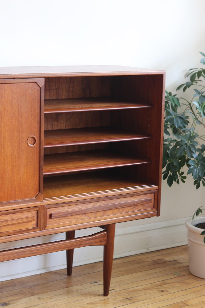 Scandinavian Modern Midcentury Danish Modern Tall Teakwood Sideboard