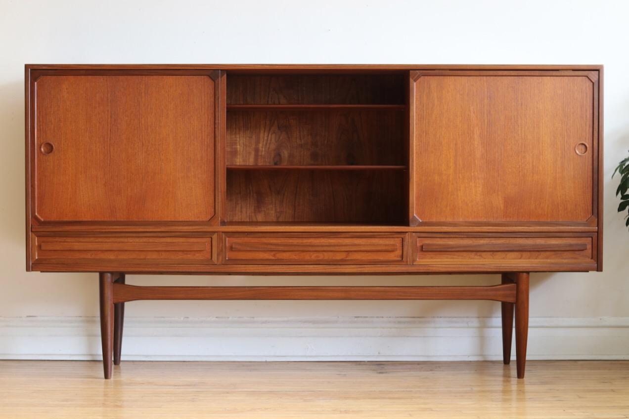 20th Century Midcentury Danish Modern Tall Teakwood Sideboard