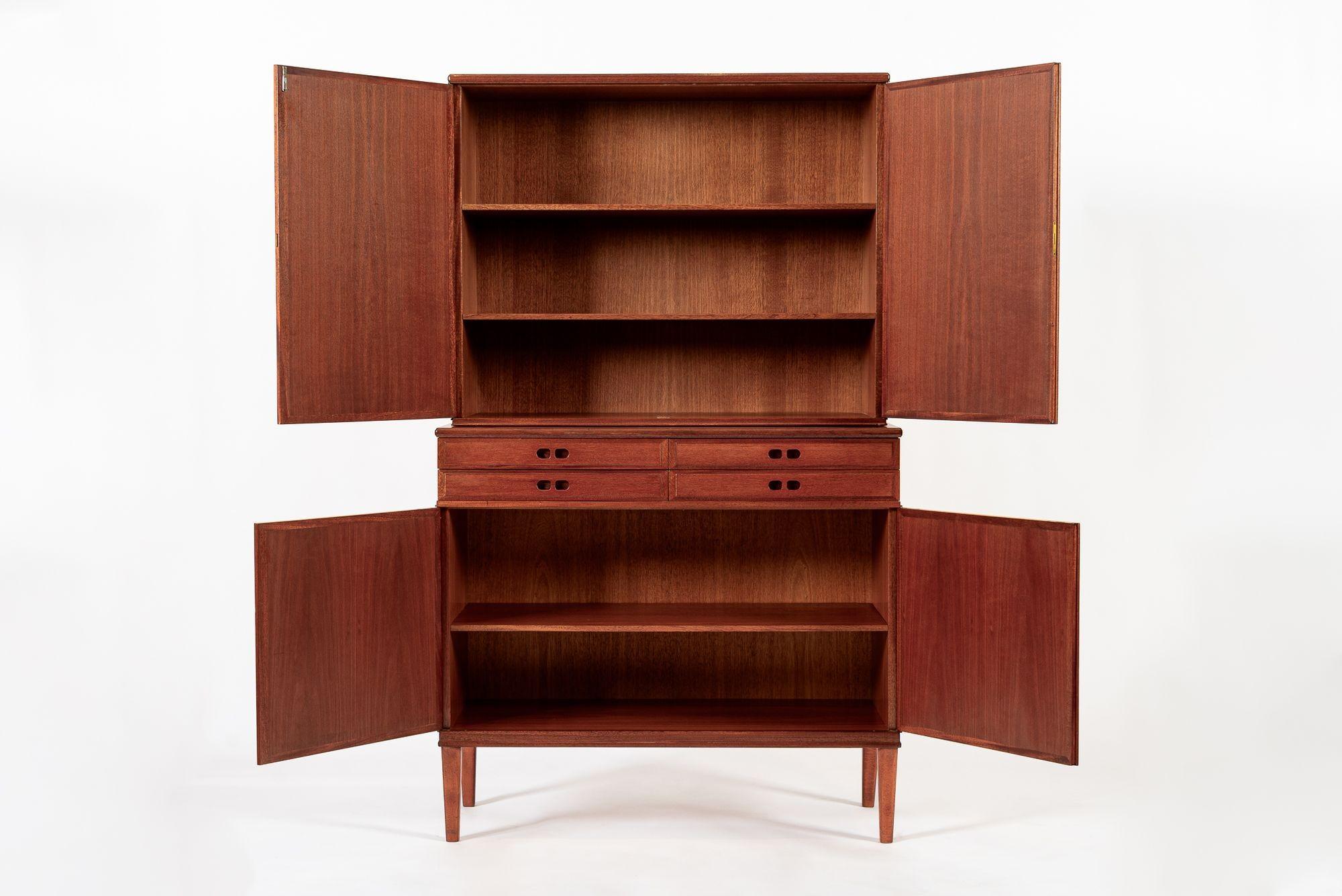Mid-Century Modern Meuble de rangement en teck de style danois du milieu du siècle dernier, deux pièces en vente