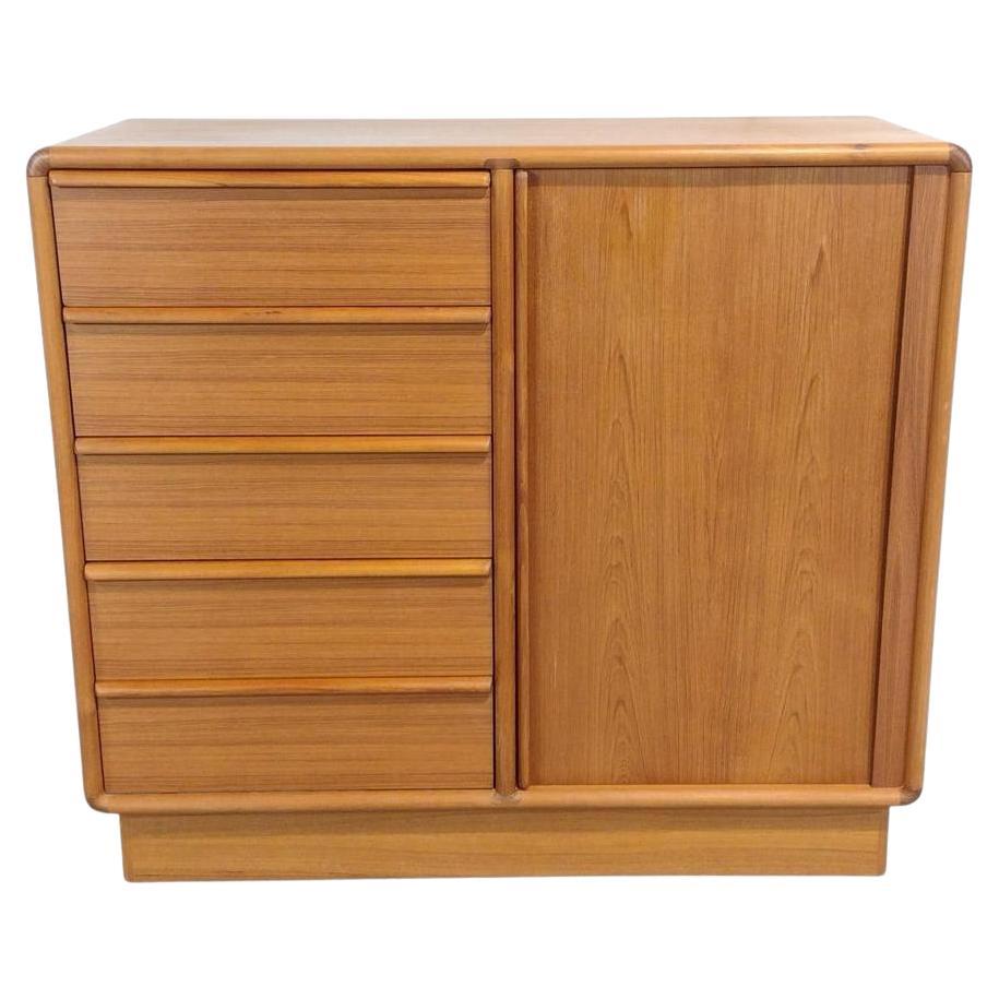 Mid century danish modern Tall wide Teak Dresser Wardrobe 8-Drawer