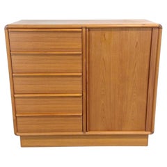 Mid century danish modern Tall wide Teak Dresser Wardrobe 8-Drawer