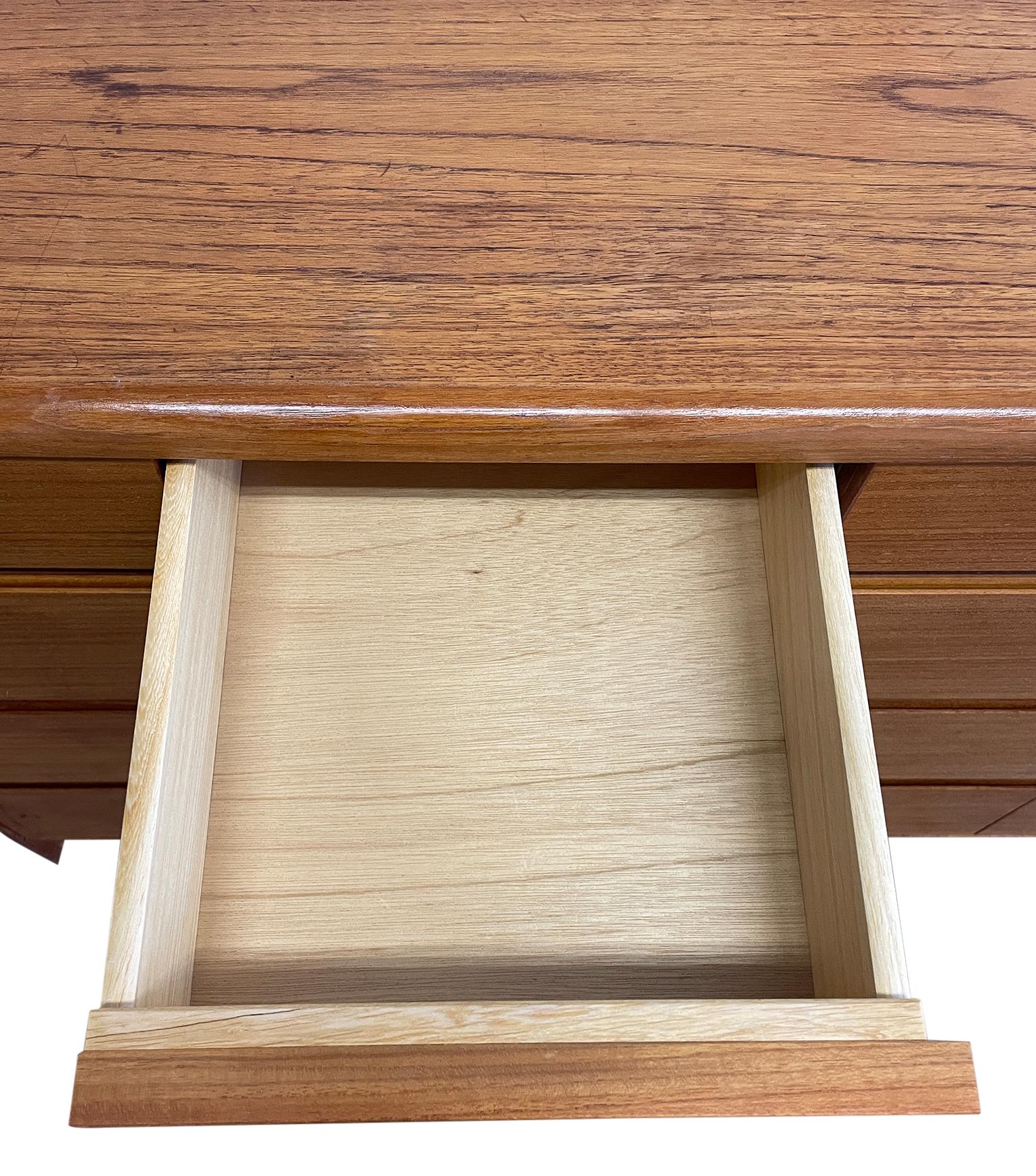 Woodwork Mid-Century Danish Modern Teak 10 Drawer Credenza Dresser Denmark