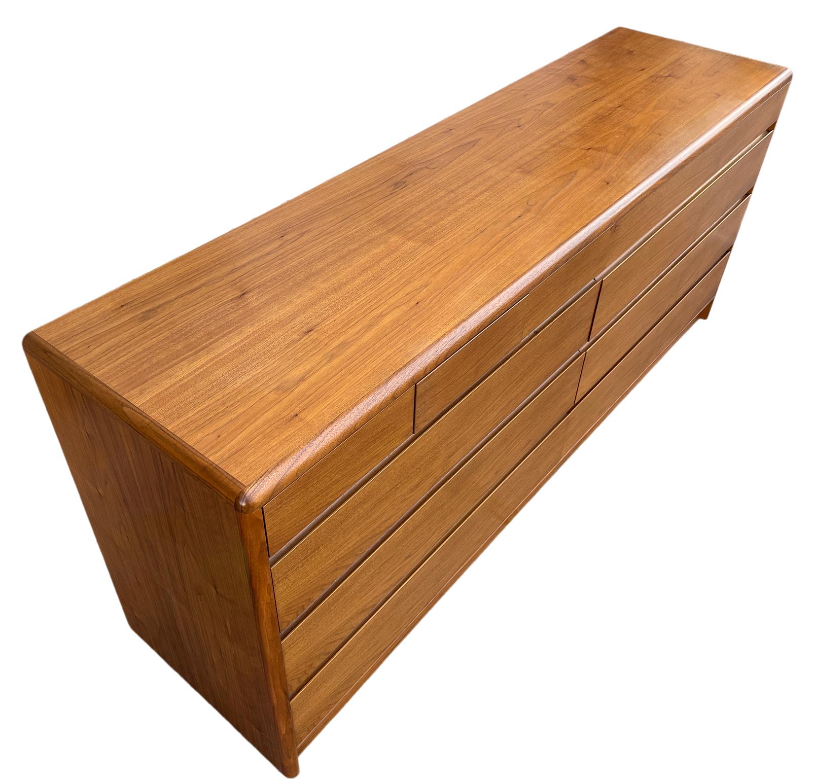 Woodwork Mid-Century Danish Modern Teak 10 Drawer Credenza Dresser Denmark