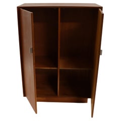 Mid century danish modern teak 2 door wardrobe storage cabinet