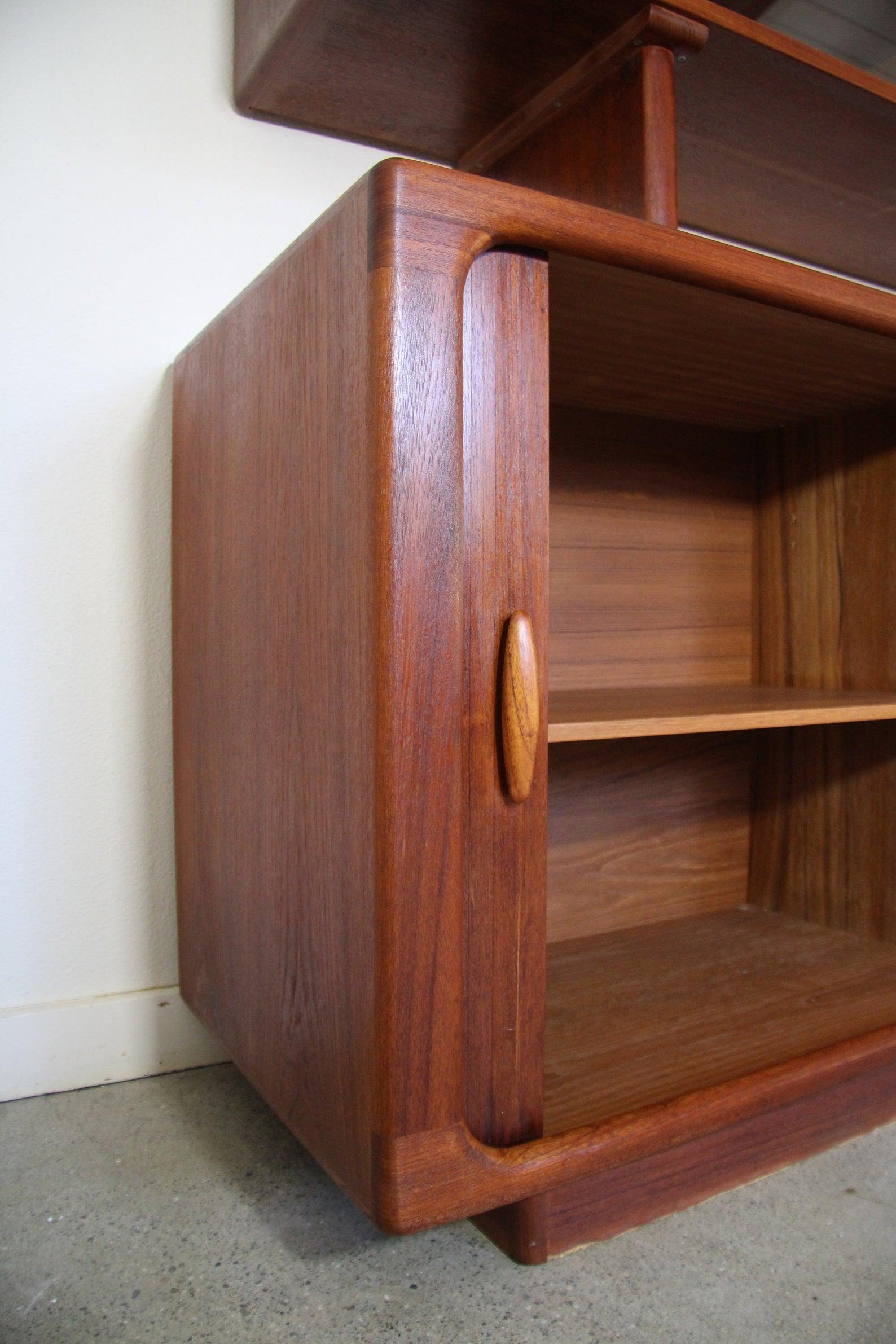 Mid Century Danish Modern Teak 2 Pc Credenza Hutch Cabinet by Dyrlund 1