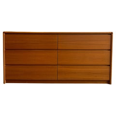 Vintage Mid century Danish modern Teak 6 drawer dresser credenza 