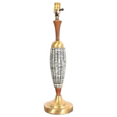 Mid-Century Danish Modern Teak and Brass Table Lamp