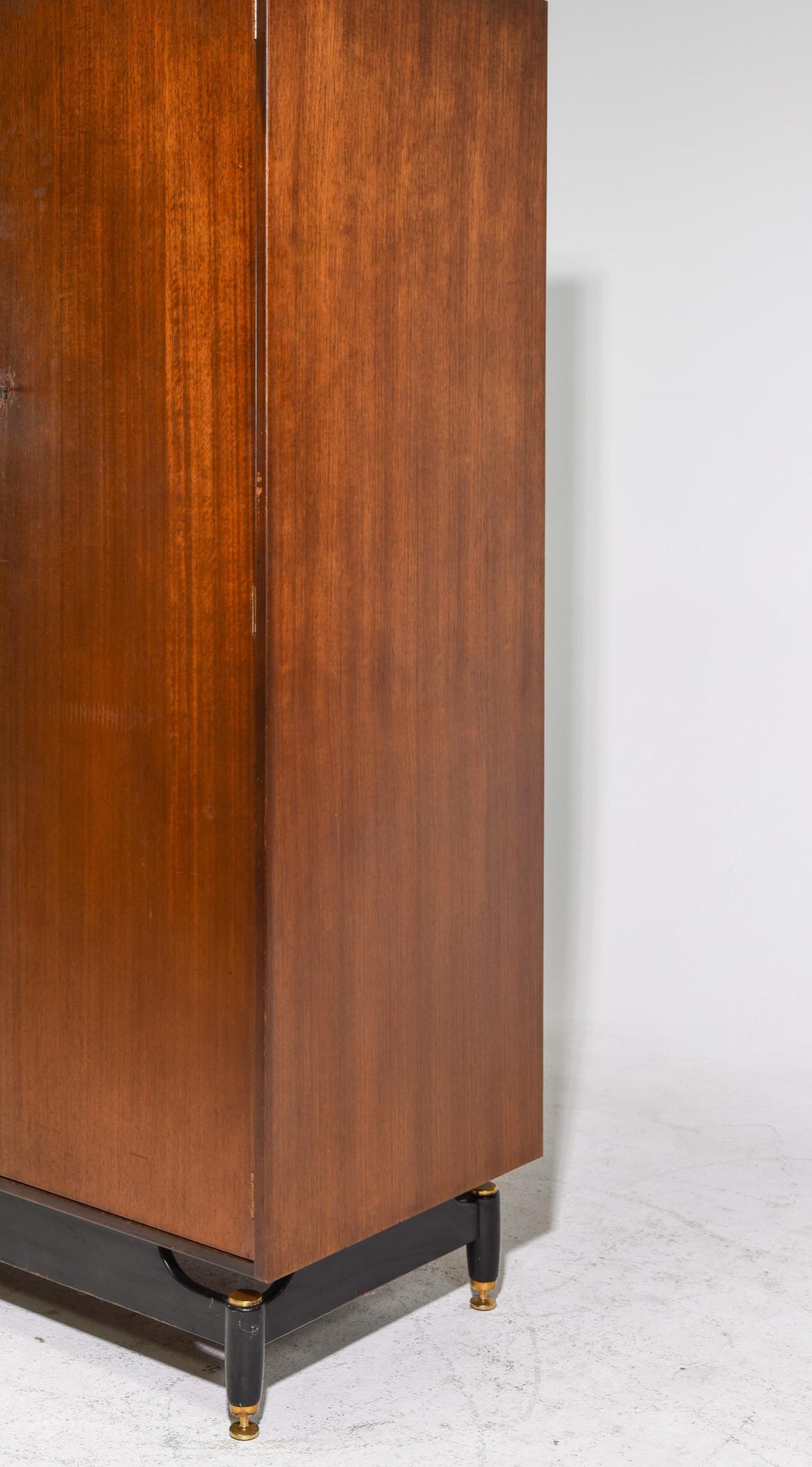 Woodwork Mid century Danish modern teak and white lacquer wardrobe dresser armoire