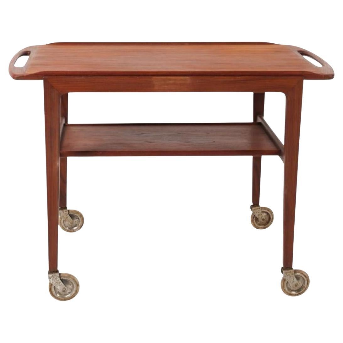 Mid century Danish Modern Teak Bar Cart Server with lift off top