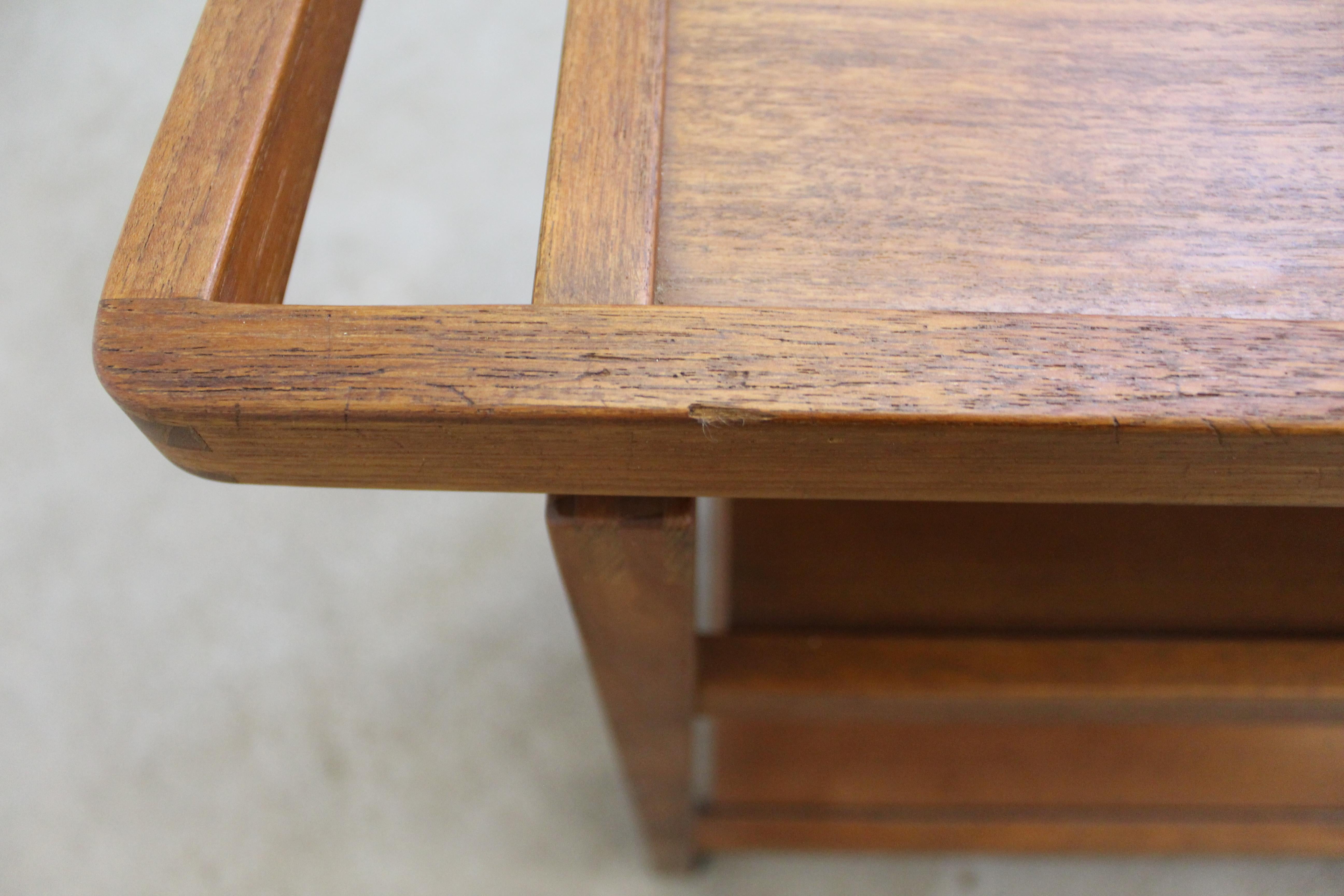 Midcentury Danish Modern Teak Bar/ Tea Serving Cart on Wheels 4