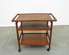 Midcentury Danish Modern Teak Bar/ Tea Serving Cart on Wheels