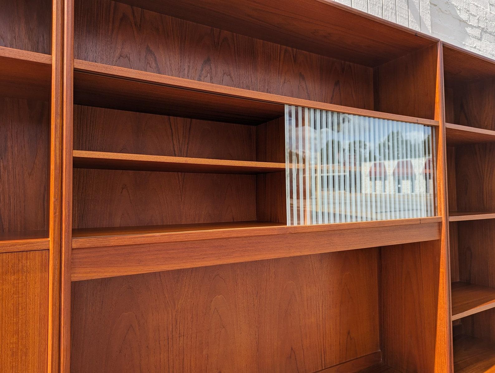 Mid-Century Modern Mid Century Danish Modern Teak Bookcase Cabinet For Sale