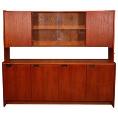 Midcentury Danish Modern Teak Breakfront Cabinet, 20th Century