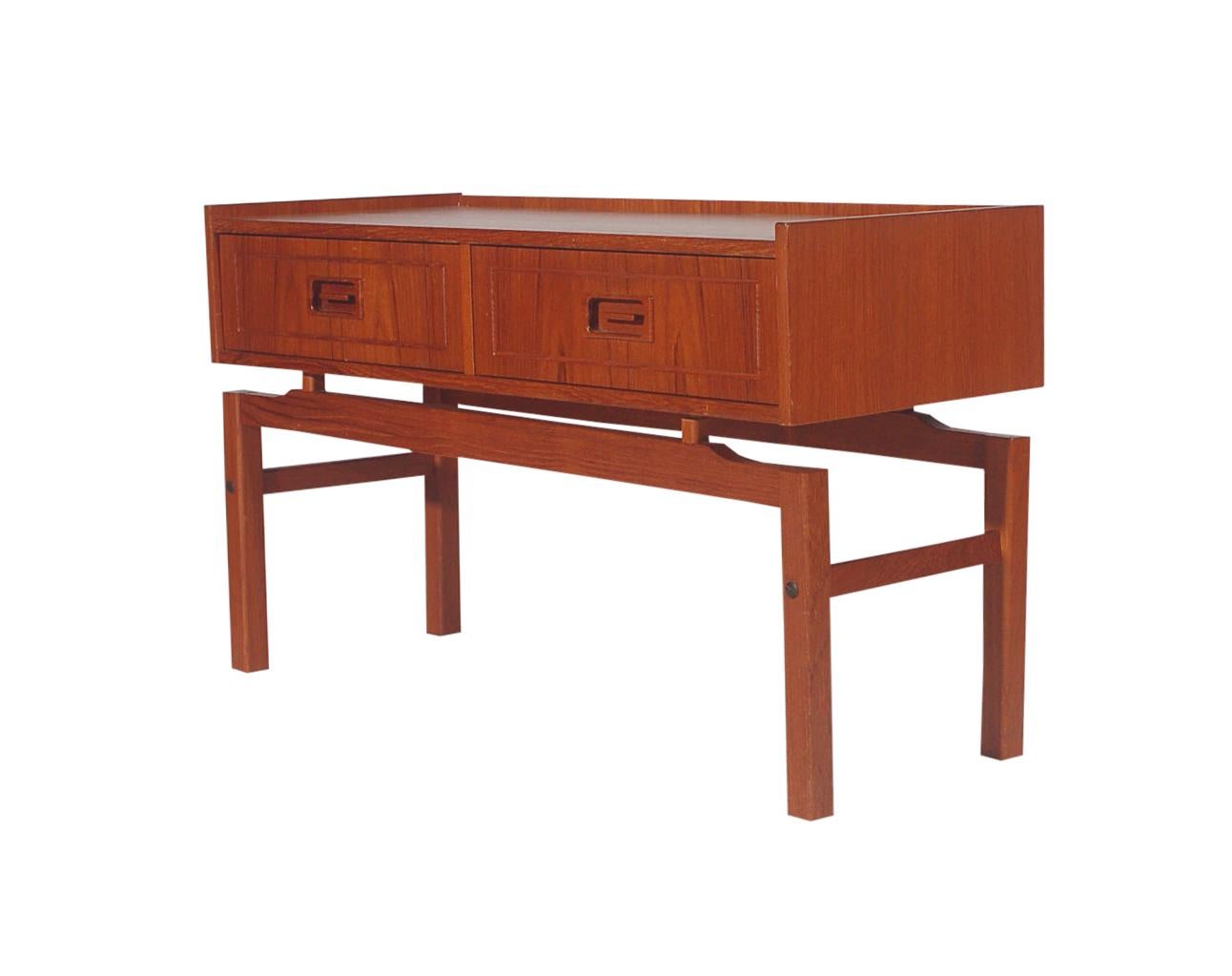 Scandinavian Modern Midcentury Danish Modern Teak Cabinet or Petite Console Table