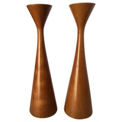 Mid-Century Danish Modern Teak Candlestick Holder by Rude Osolnik, Pair