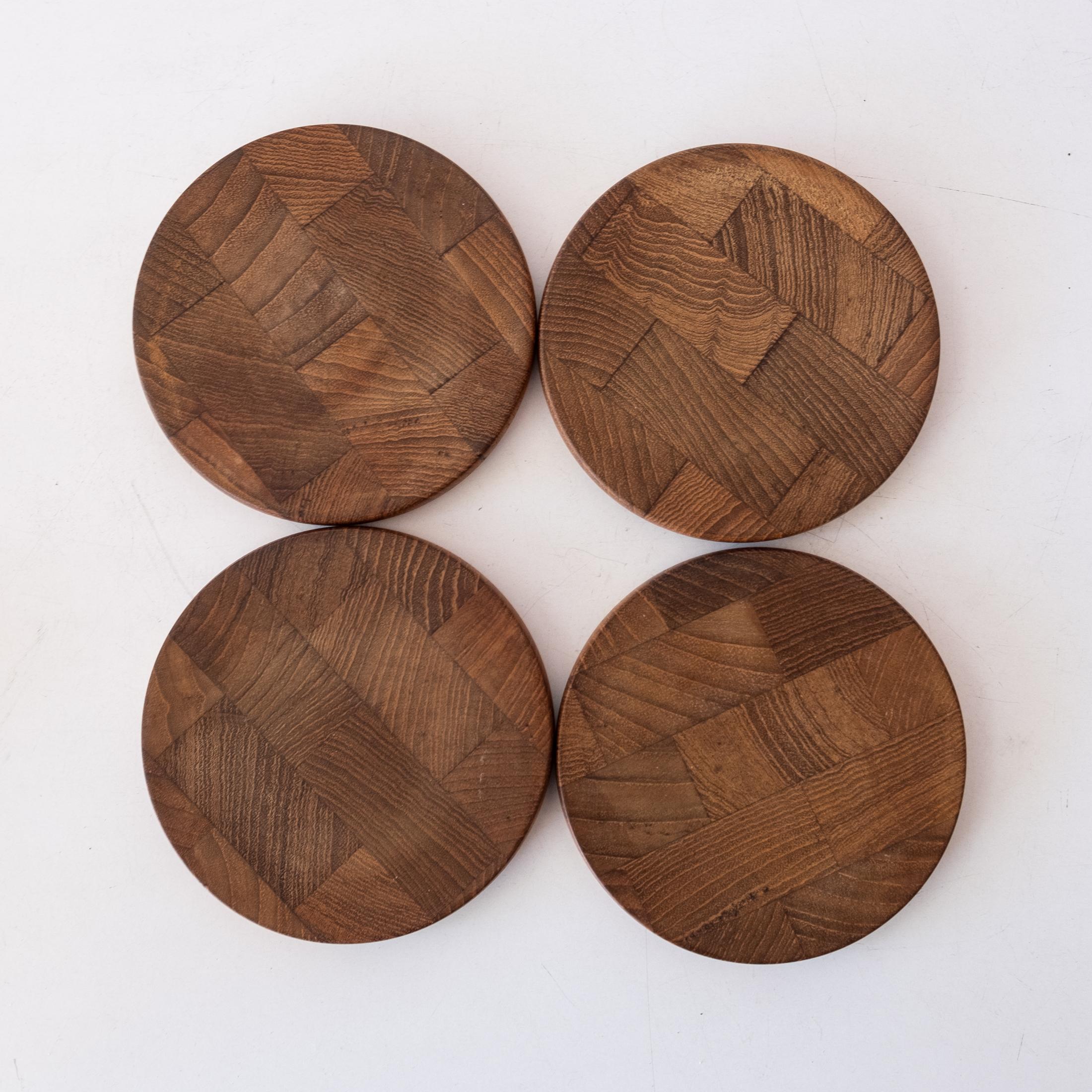 Mid-Century Danish Modern Teak Coaster Set by Jens H. Quistgaard for Dansk In Good Condition In San Diego, CA