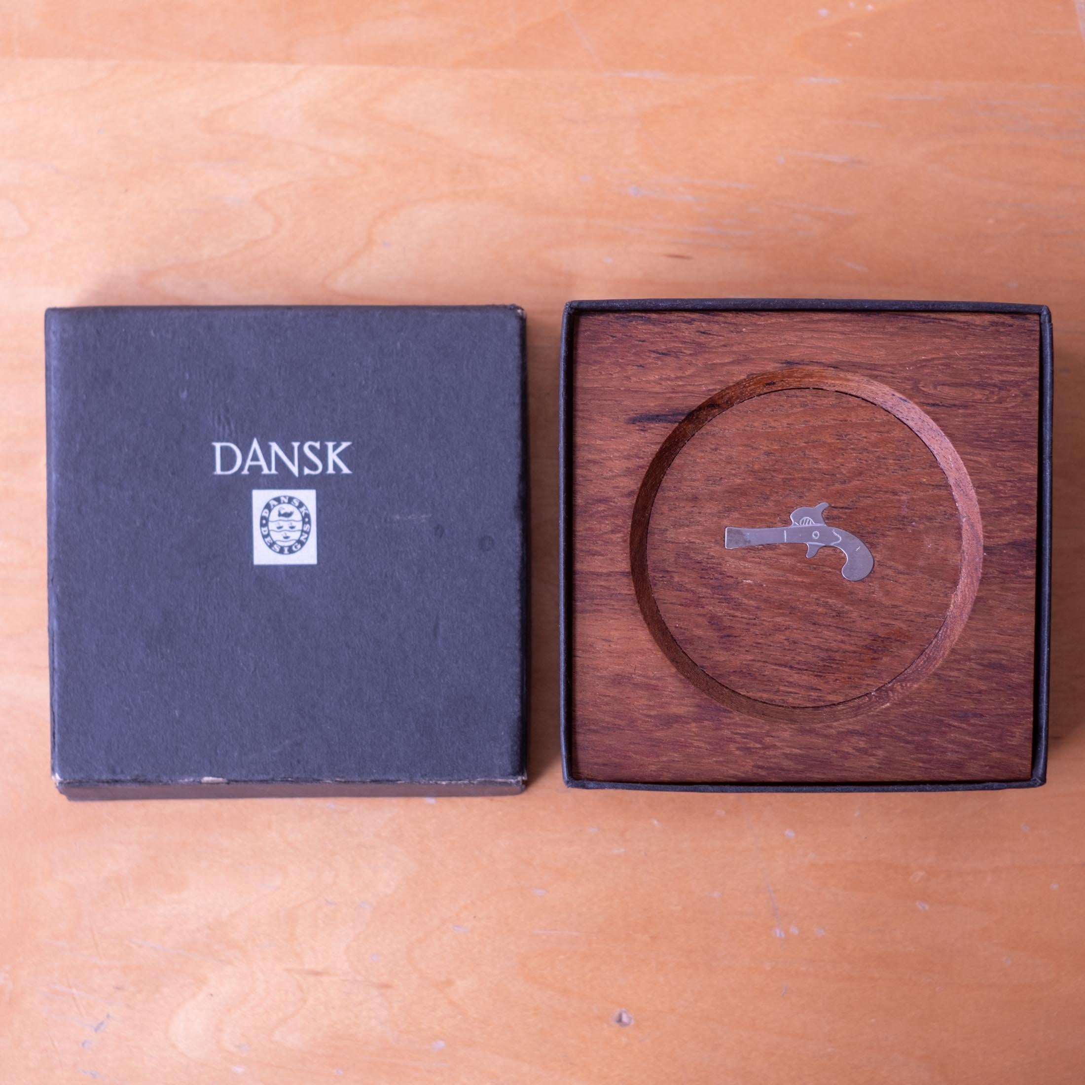 Teck Set de sous-verres en teck moderne danois du milieu du siècle par Jens H. Quistgaard pour Dansk en vente