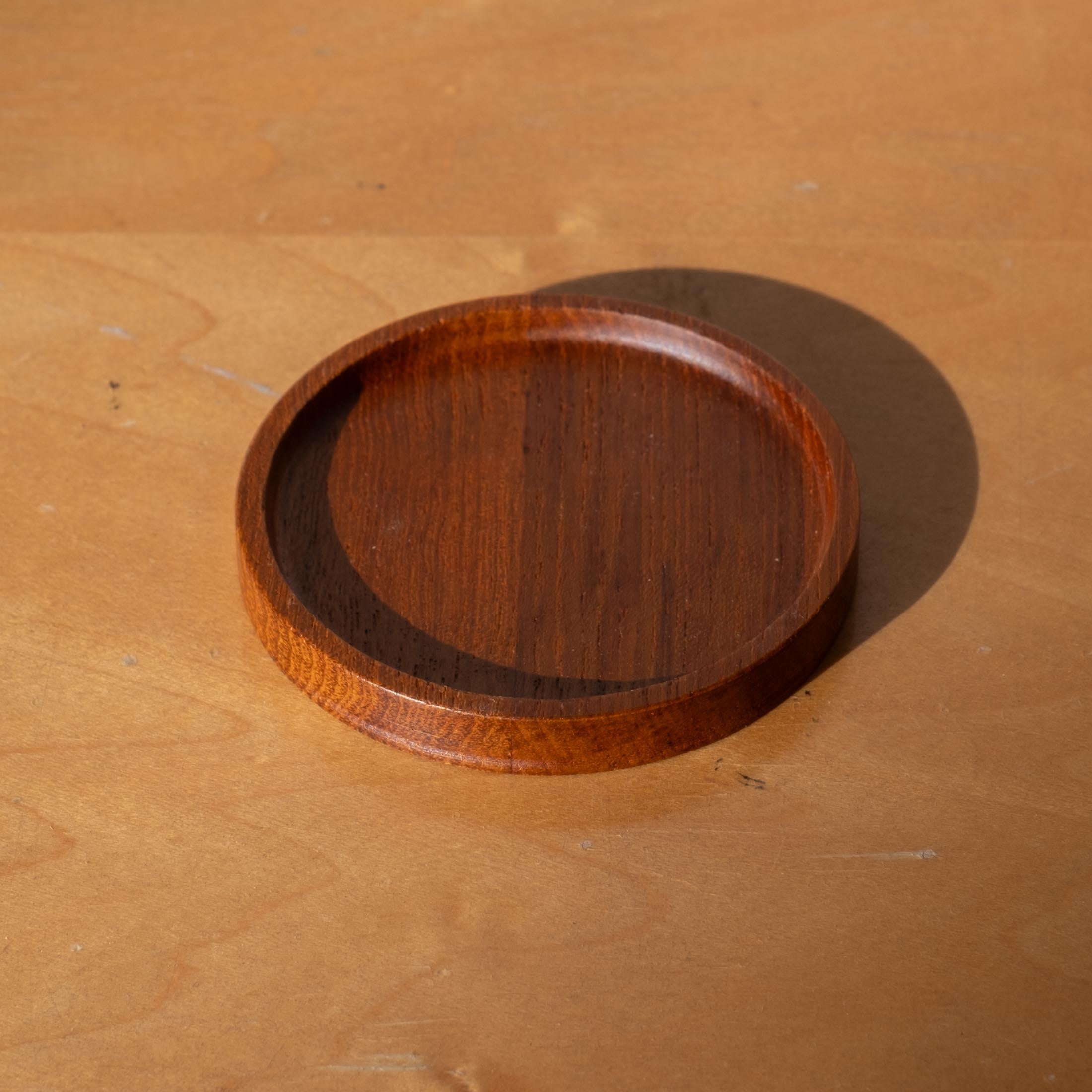 Mid-Century Danish Modern Teak Coaster Set 2