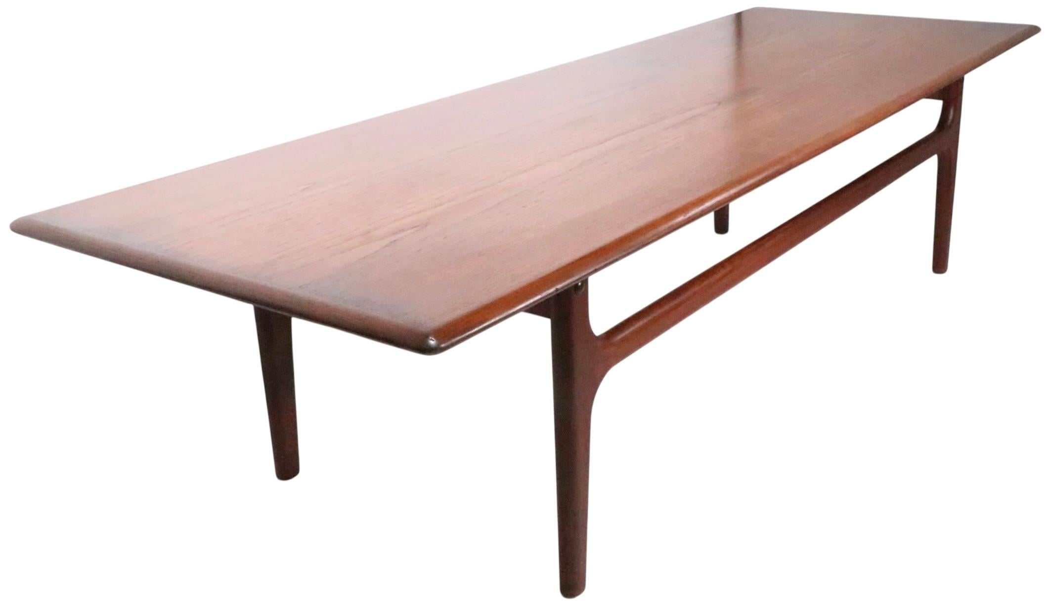 Classic Mid Century Danish Modern teak coffee table, marked 
