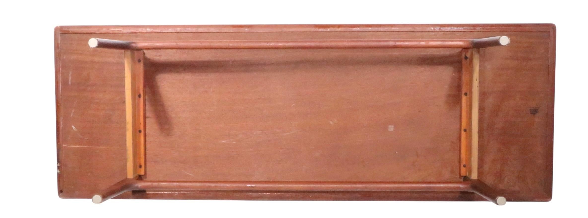 Mid Century Danish Modern Teak Coffee Table by Trioh Mobler marked Trioh c. 1960 For Sale 3