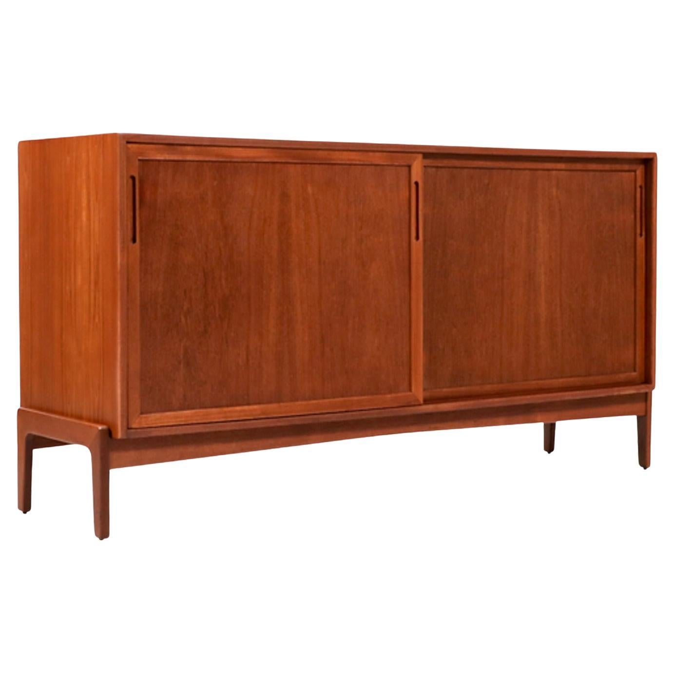 Expertly Restored - Mid-Century Danish Modern Teak Credenza by William Watting For Sale