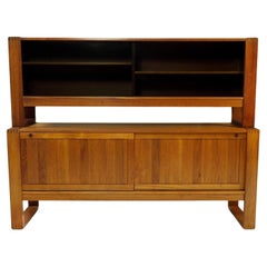 Retro Mid-Century Danish Modern Teak Credenza with Hutch